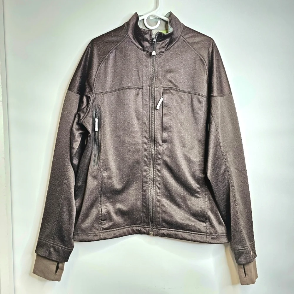 Lululemon Men's Brown Fleece Lined Soft Shell Performance / Bomber Jacket - Picture 1 of 12